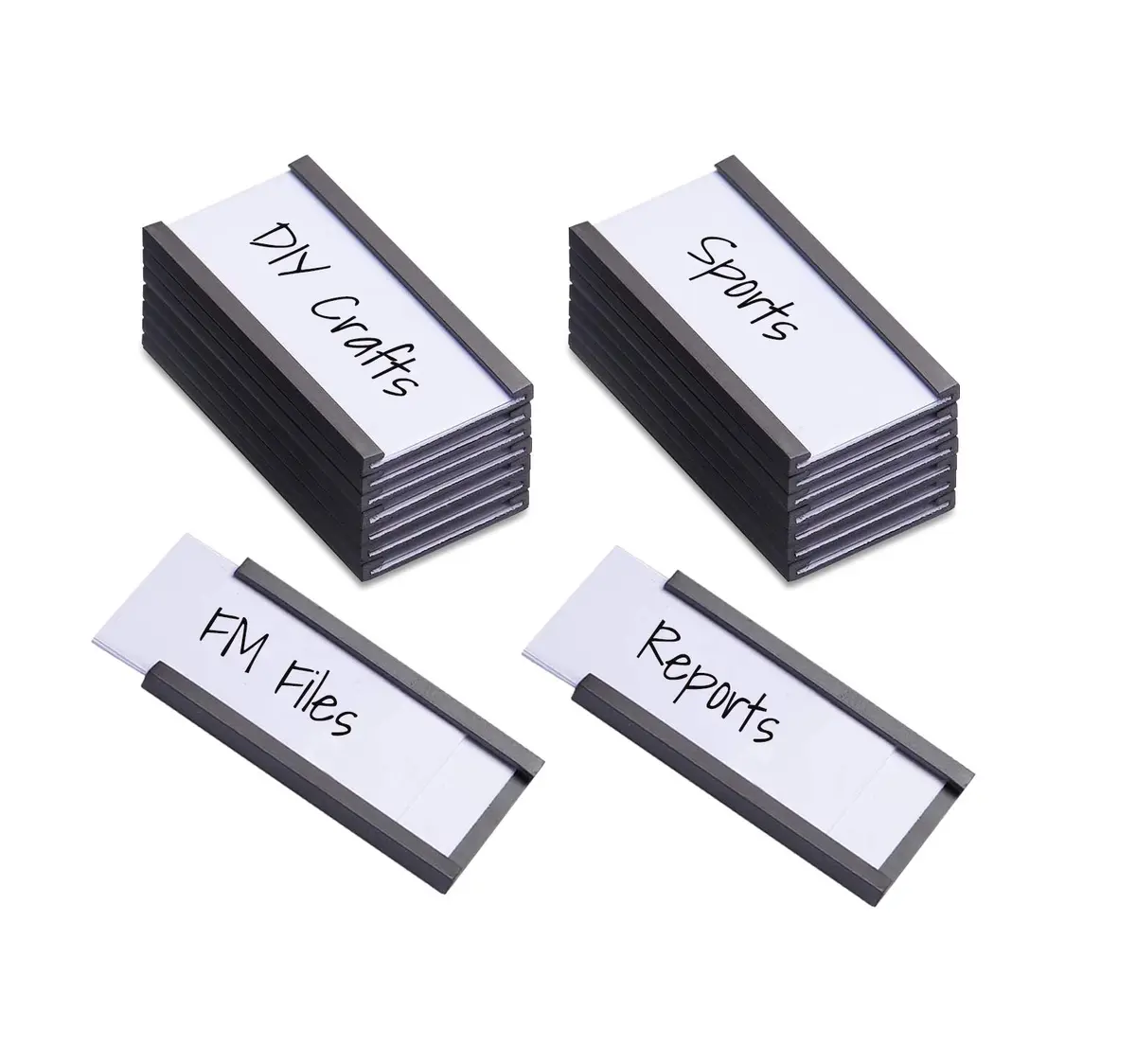 Flexible Magnets Magnetic Shelf Label Data Card Holders - C Channel - Magnetic Strips with Protective Films - Labels for Shelf Organization - 1" x 2" | Reusable & Organized - main product image