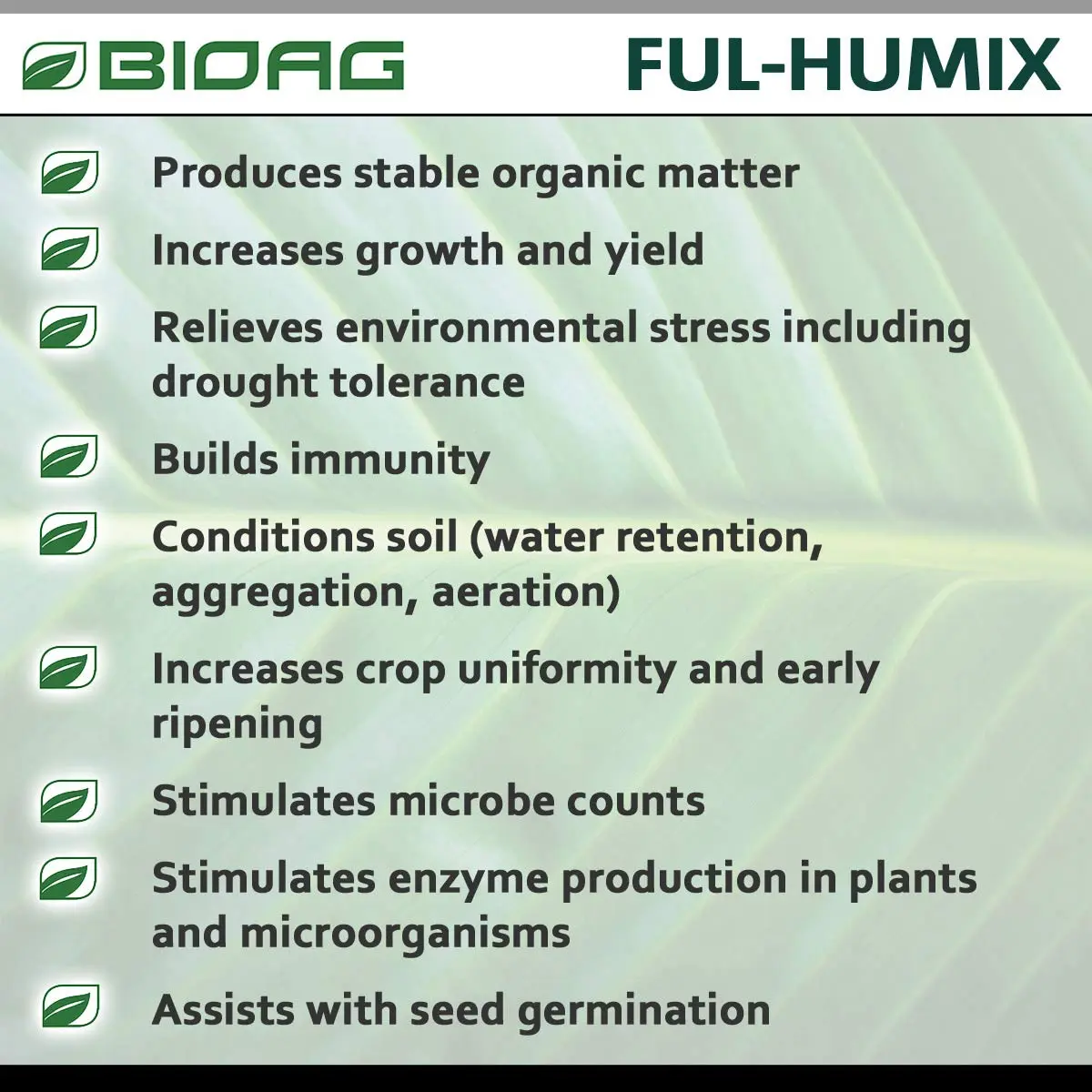 BioAg Ful-Humix Organic Humic Acid Soil Dry Amendment | Increases Yield & Nutrient Uptake (1 kg) - view 2