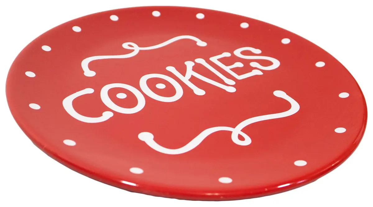 Stephanie Imports "Cookies" Christmas Themed 8" Ceramic Accent Plate | Festive Holiday Decor - view 2