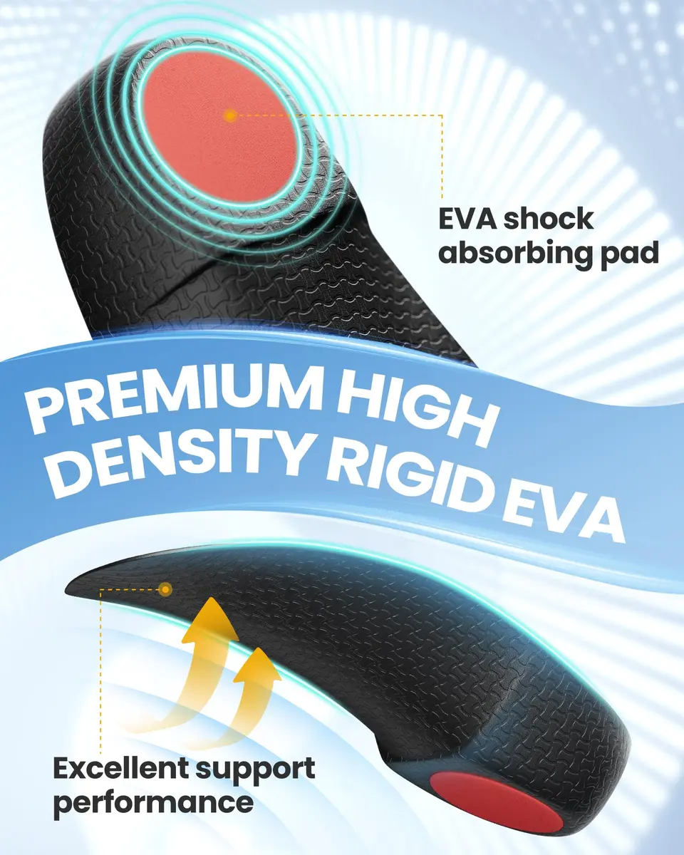 QBK 3/4 High Arch Support Insoles | Relief for Plantar Fasciitis & Flat Feet, Men & Women - view 5