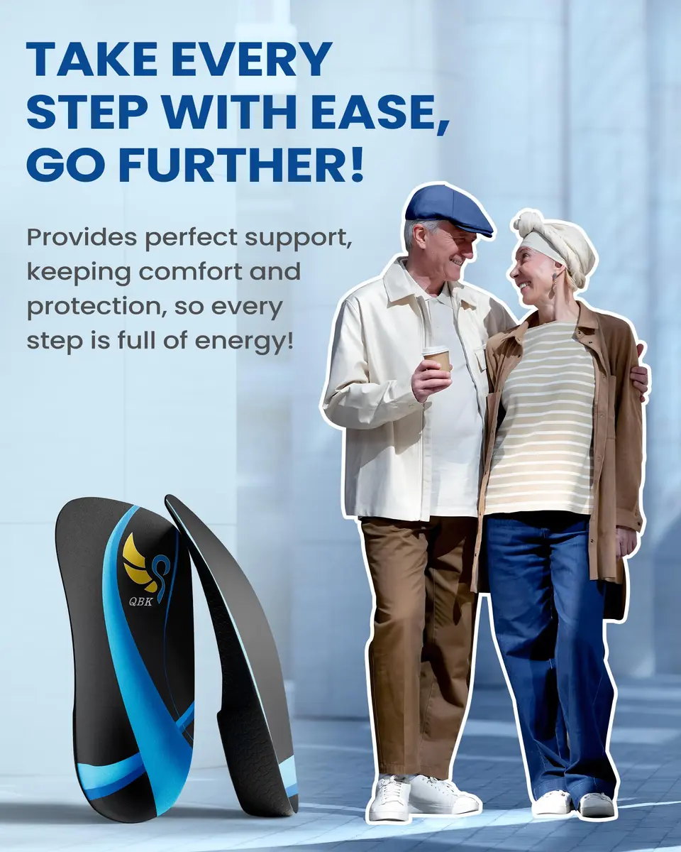 QBK 3/4 High Arch Support Insoles | Relief for Plantar Fasciitis & Flat Feet, Men & Women - view 6