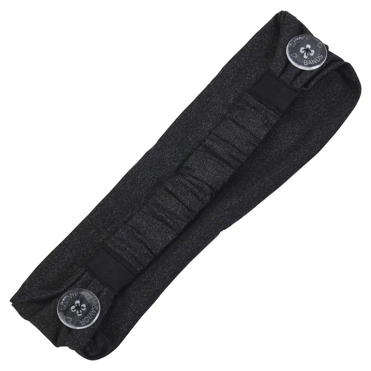 Three Little Tots Savior Band Headband with Buttons for Mask | Dark Gray, 1 Count - view 3