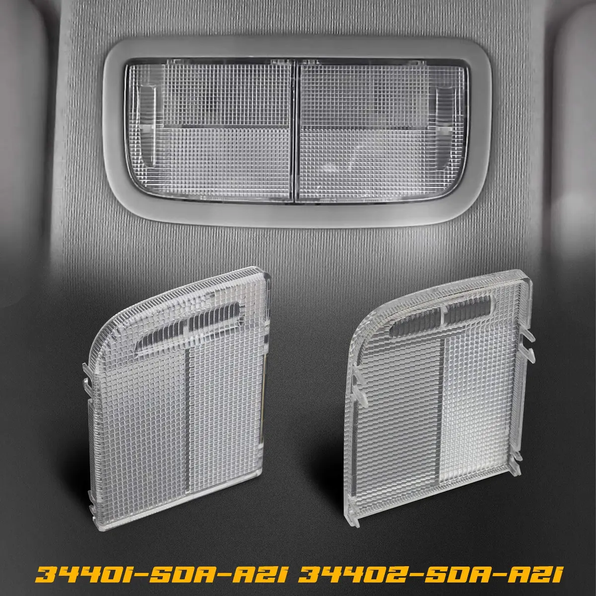 HERCOO Interior Dome Light Cover Roof Map Light Clear Lens Right Left Side | Compatible with Honda Accord Civic CR-V Fit HR-V Insight Odyssey Ridgeline - view 2