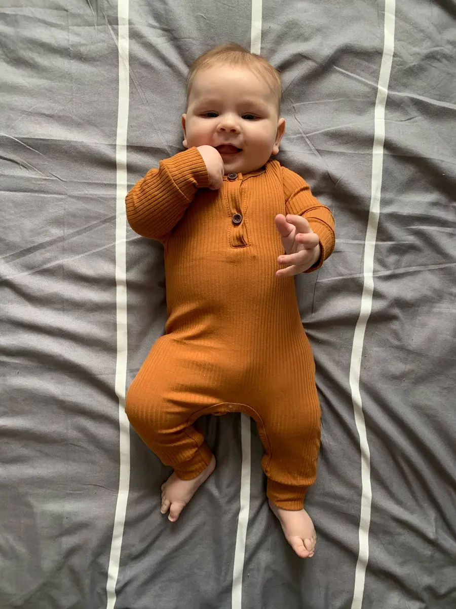 Eghunooy Baby Boy Girl Solid Color One Piece Romper Jumpsuit Outfits Clothes (12-18 Months) Yellow | Breathable Cotton - view 2