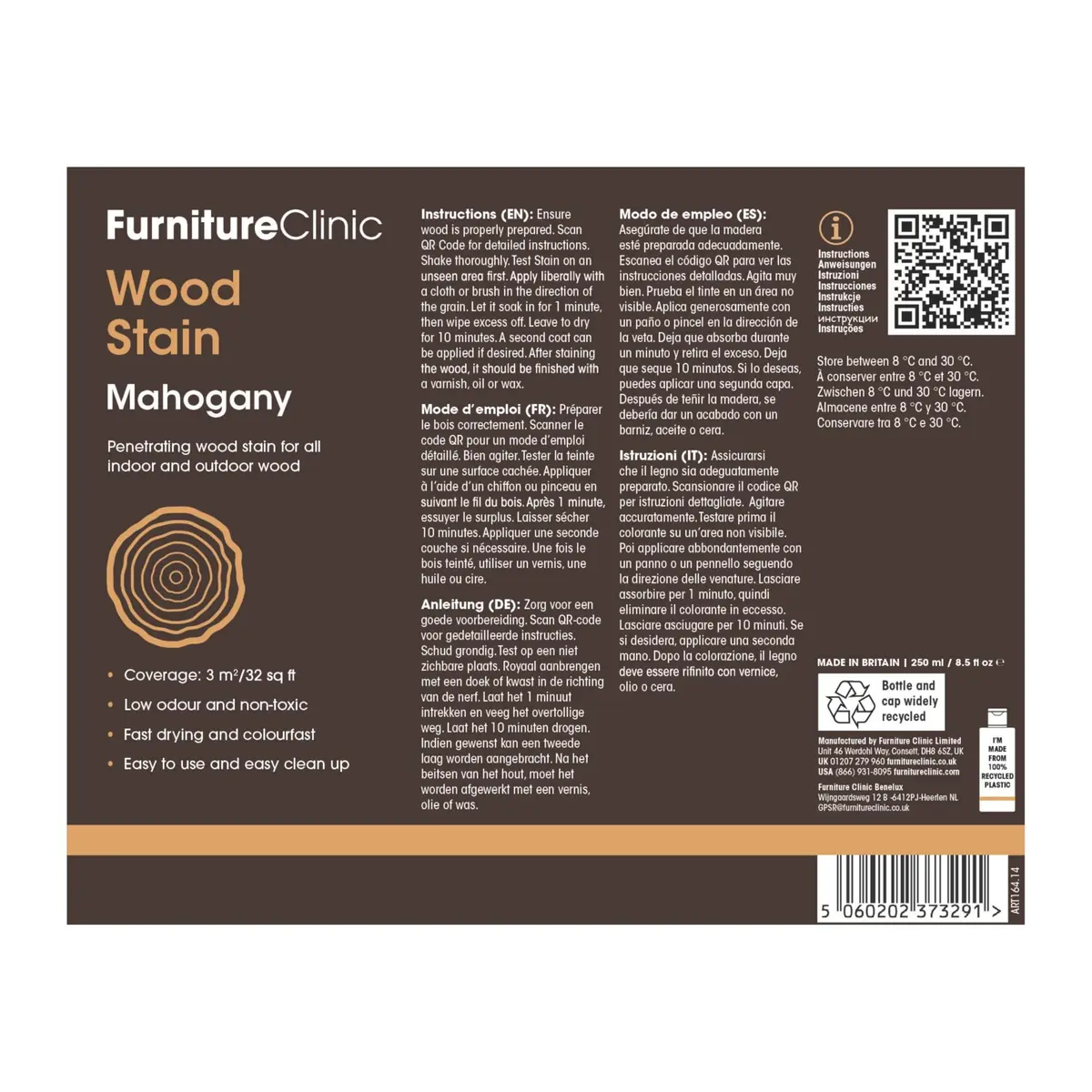 Furniture Clinic Wood Stain, Water-Based & Fast Drying, Mahogany | Non-Toxic Indoor & Outdoor Finish (102 words) - view 9