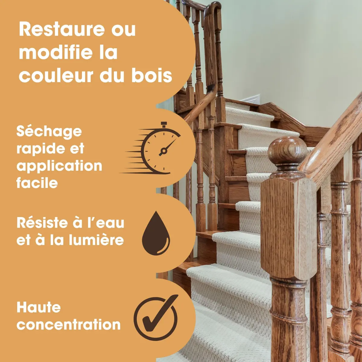 Furniture Clinic Wood Stain, Water-Based & Fast Drying, Mahogany | Non-Toxic Indoor & Outdoor Finish (102 words) - view 2