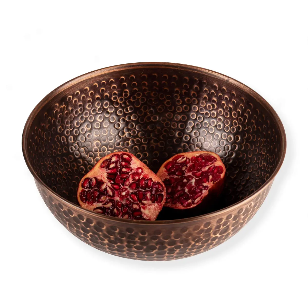 GoCraft Antique Copper Mixing Bowl 7.5 inch | Handcrafted Hammered Copper Bowl for Whisking Eggs, Tossing Salad, Serving, or Kitchen Décor - view 3