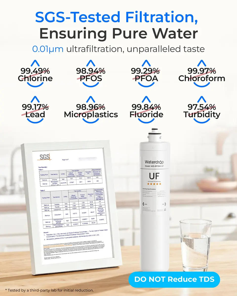 Waterdrop RF15W-UF Under Sink Water Filter Replacement 15693 ml (530 Fl Oz) | Reduces Lead, Chlorine, Bad Taste & Odor, 2 Years - view 3