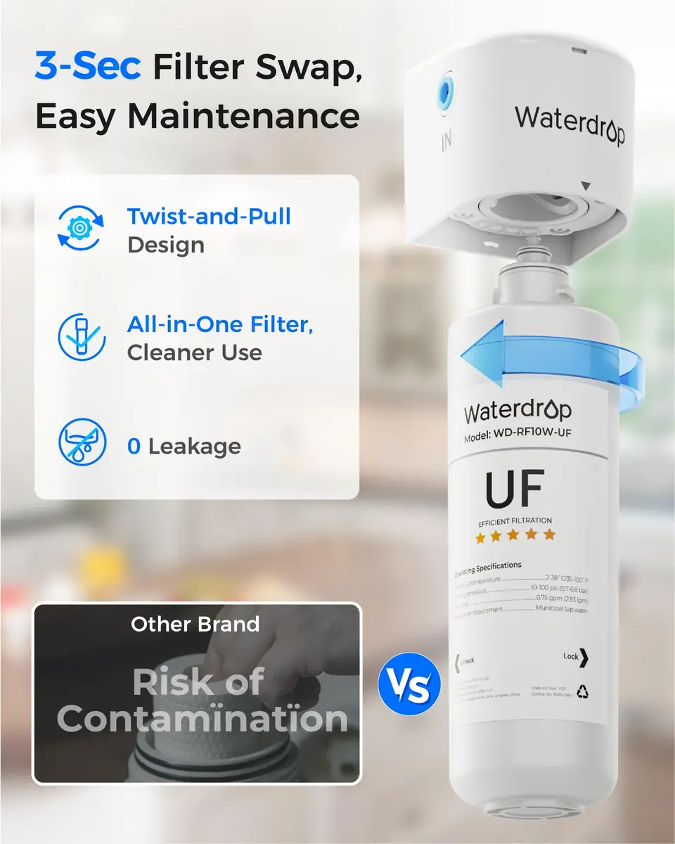 Waterdrop 10UBW-UF Ultra Filtration Under Sink Water Filter System 11000 Gallons | Reduces Lead Chlorine Taste Odor - view 9