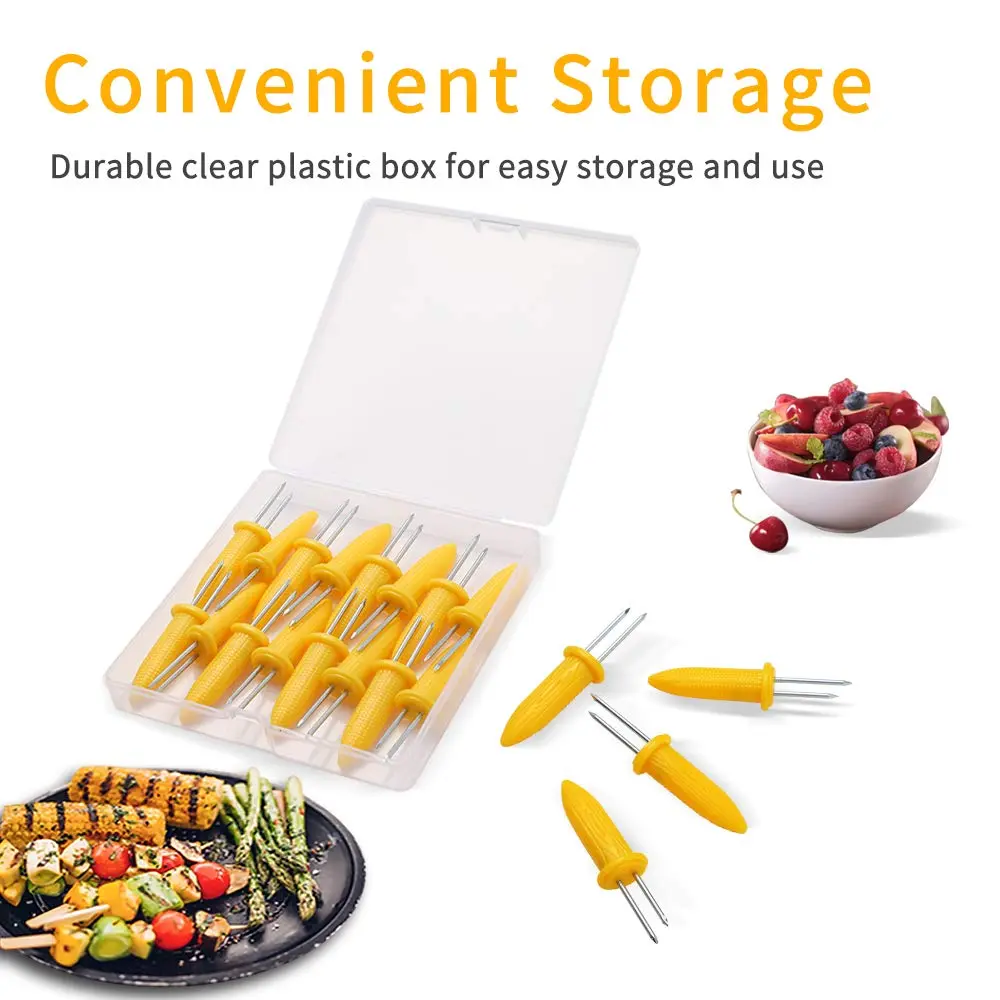 DySaLic Corn Holders Set, 20PCS Stainless Steel Corn Cob Holders | Safe & Mess-Free Eating - view 3