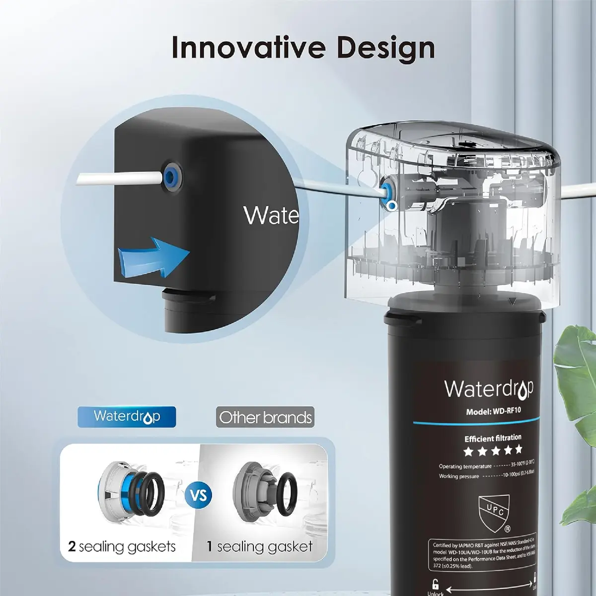 Waterdrop 10UB-B Under Sink Water Filter System with Black Faucet, 11000 Gallons (41635 Liters) | NSF/ANSI Certified for Lead & Chlorine Reduction - view 7