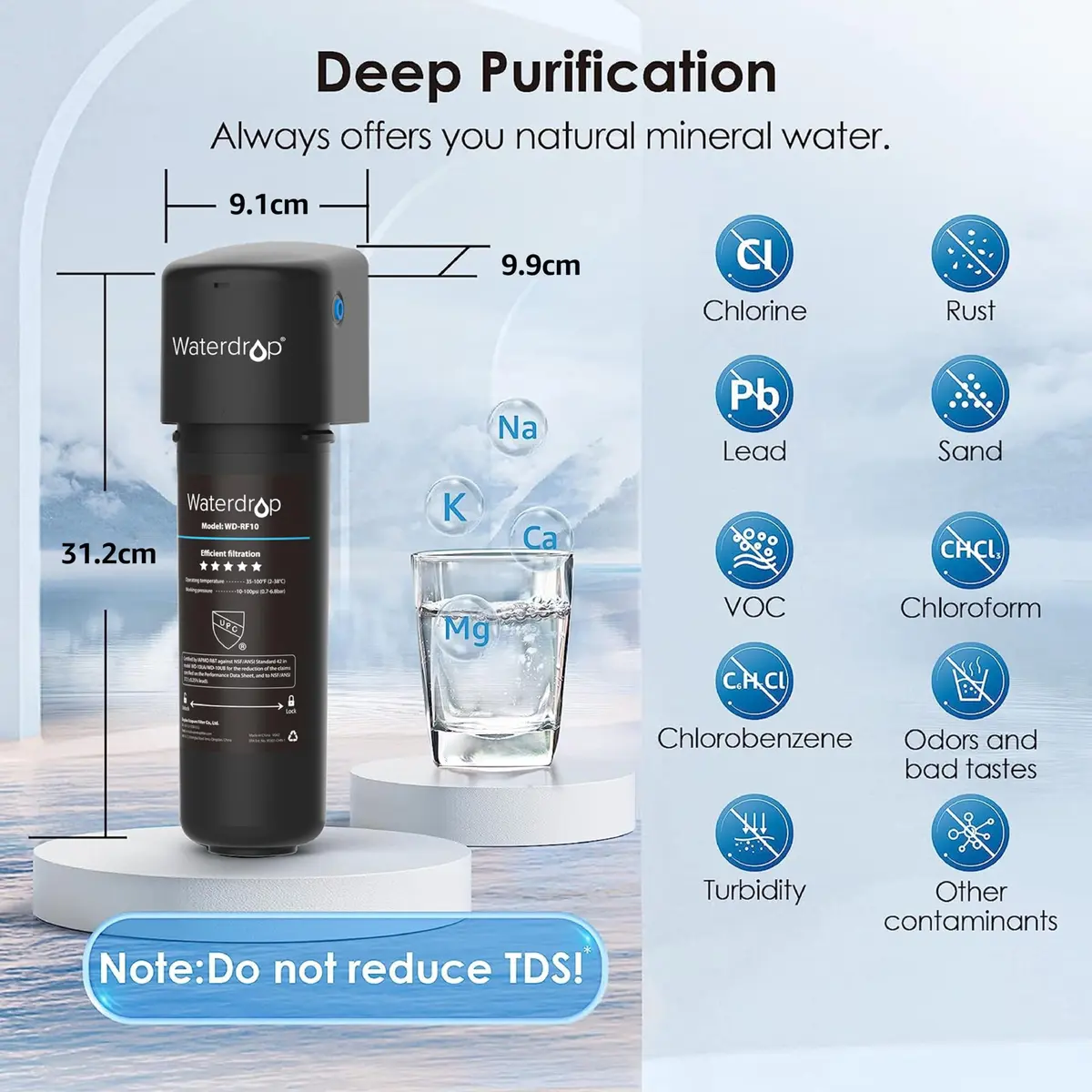 Waterdrop 10UB-B Under Sink Water Filter System with Black Faucet, 11000 Gallons (41635 Liters) | NSF/ANSI Certified for Lead & Chlorine Reduction - view 2