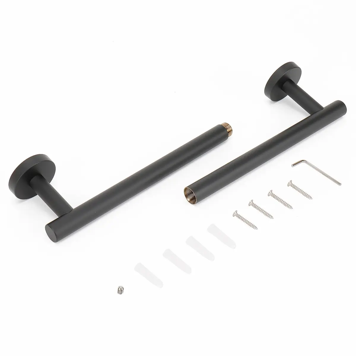 NearMoon Matte Black Stainless Steel Towel Bar | 50.8cm (20 Inch) Wall Mounted Holder - view 7