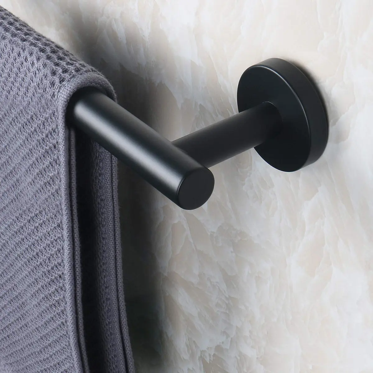 NearMoon Matte Black Stainless Steel Towel Bar | 50.8cm (20 Inch) Wall Mounted Holder - view 8