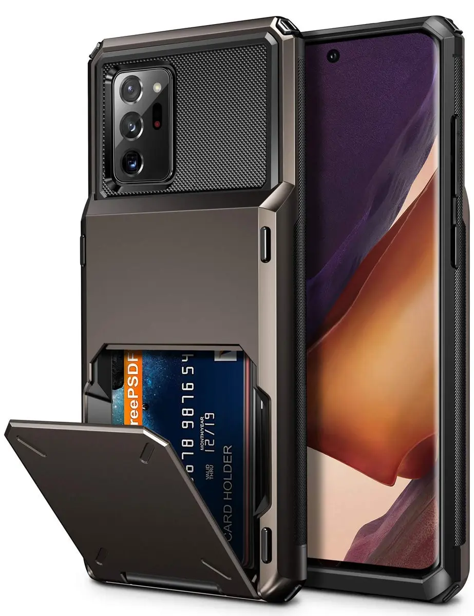 Vofolen for Galaxy Note 20 Ultra Case 5G Wallet with Card Holder Gun Metal | Dual Layer Protection & Card Storage - main product image