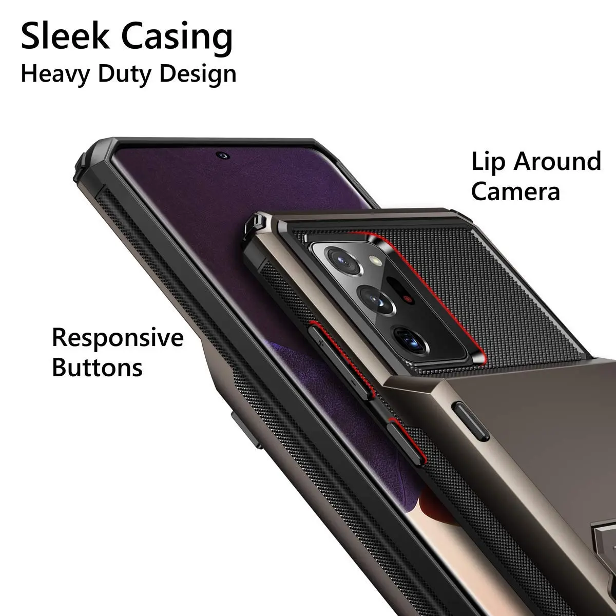 Vofolen for Galaxy Note 20 Ultra Case 5G Wallet with Card Holder Gun Metal | Dual Layer Protection & Card Storage - view 4