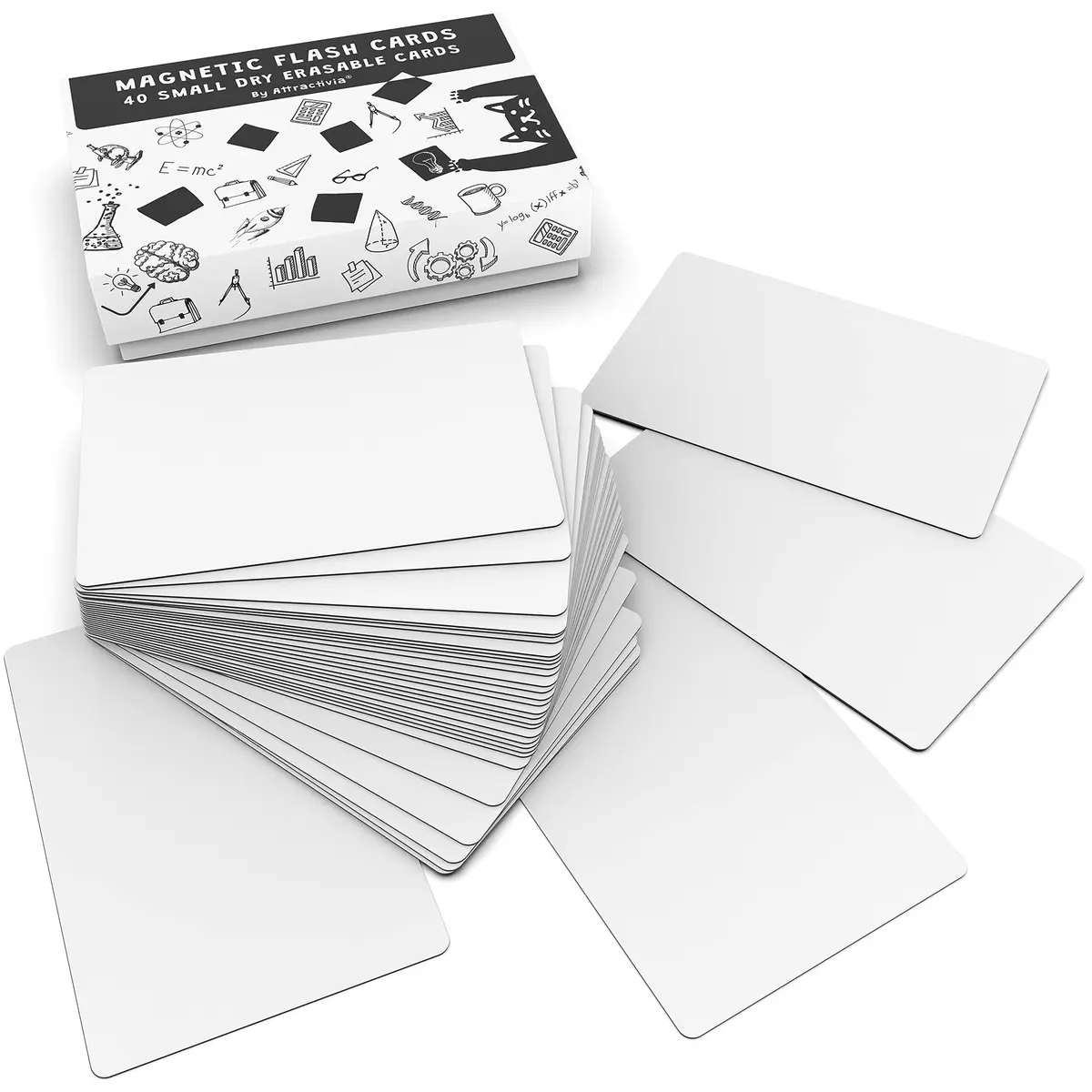 Attractivia Dry Erase Magnetic Labels 2.8 x 1.8 in | Reusable Whiteboard Labels for Office, Home & School - main product image