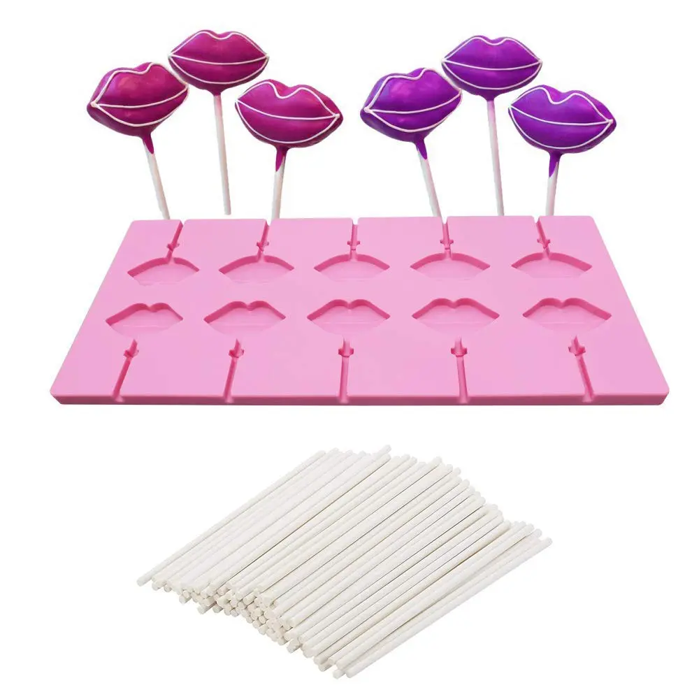 MoldFun Food Preparation Mold 10 Cavities Red Lips | Food-Grade Silicone, Easy Release - main product image