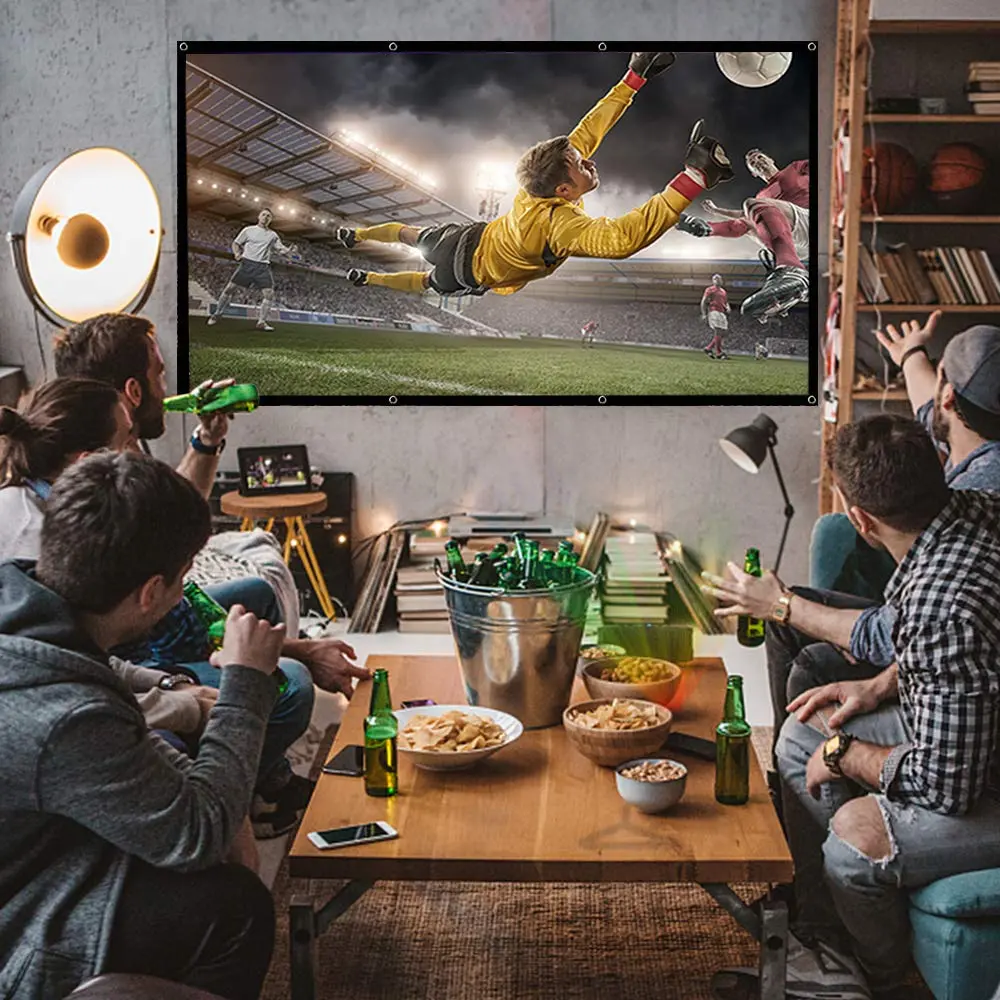 Jscreen 60 inch Projector Screen 16:9 HD Foldable Anti-Crease Portable Projection Movies Screen for Home Theater Outdoor Indoor Support Double Sided Projection - view 6