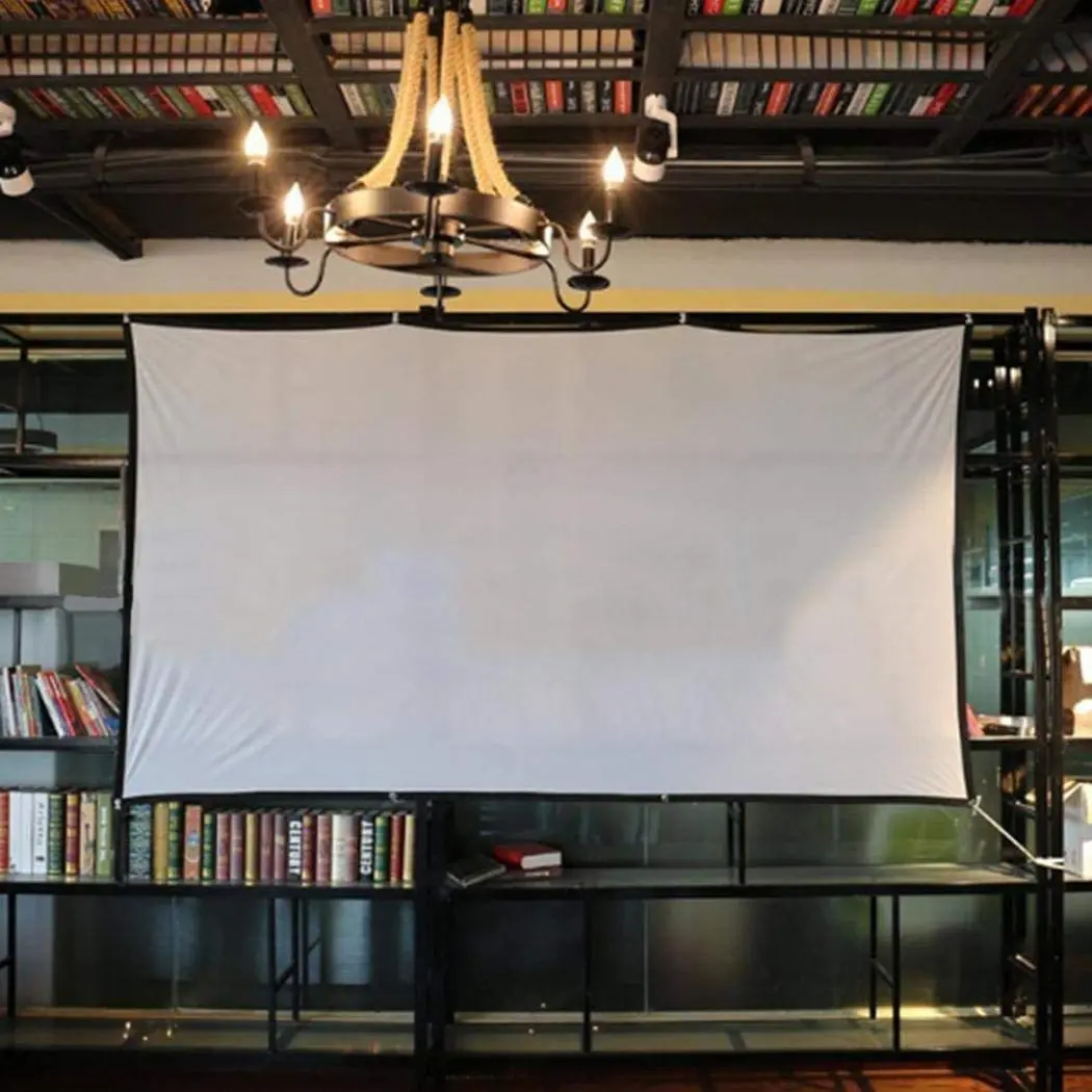 Jscreen 60 inch Projector Screen 16:9 HD Foldable Anti-Crease Portable Projection Movies Screen for Home Theater Outdoor Indoor Support Double Sided Projection - view 2