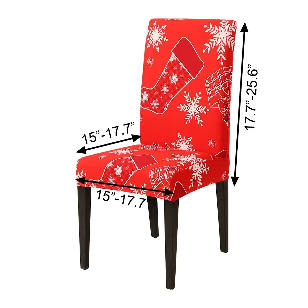 Ogrmar 4PCS Stretch Removable Washable Dining Chair Protector Slipcovers Christmas Decoration/Home Decor (17.7-25.6 inch Back Height) - view 6