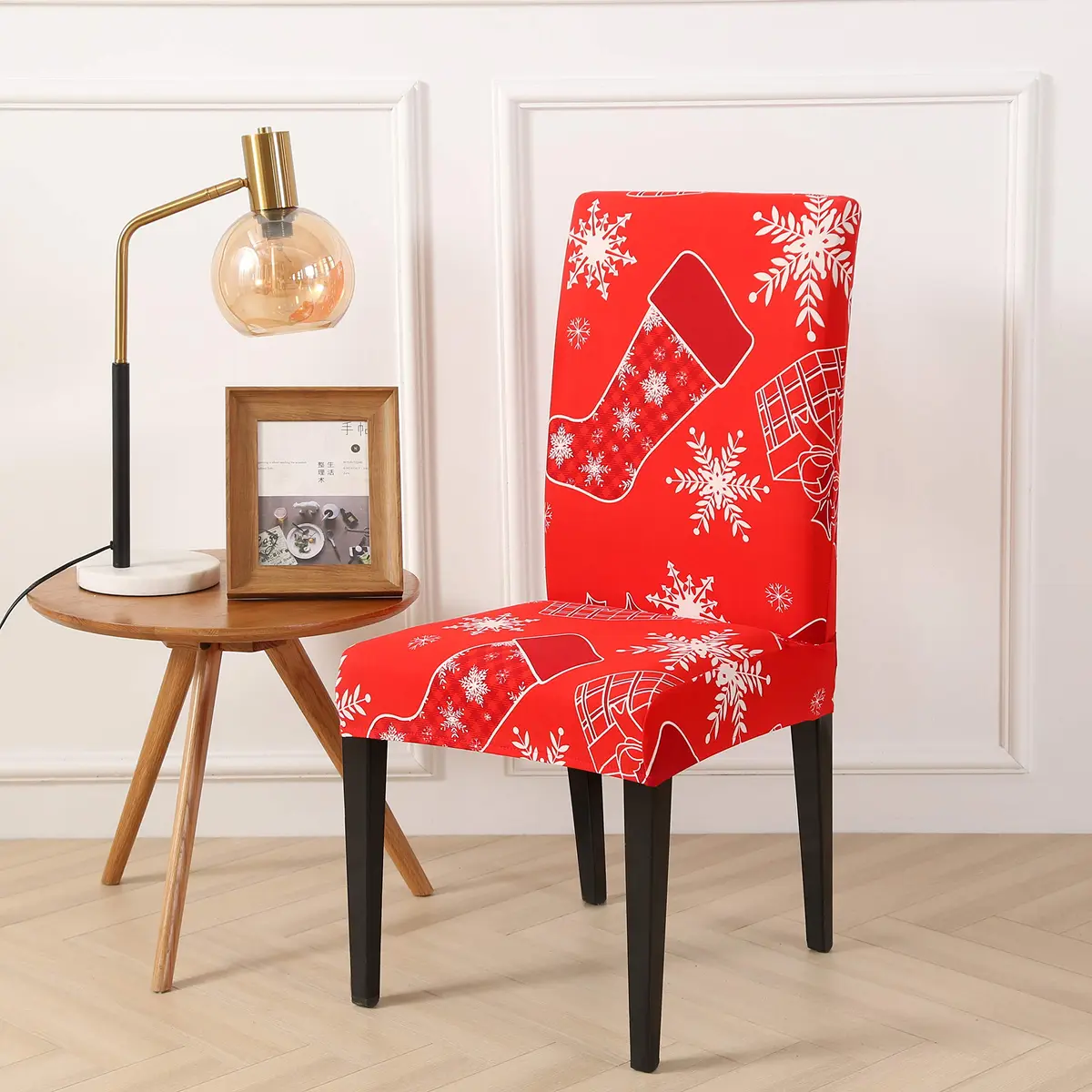 Ogrmar 4PCS Stretch Removable Washable Dining Chair Protector Slipcovers Christmas Decoration/Home Decor (17.7-25.6 inch Back Height) - view 2