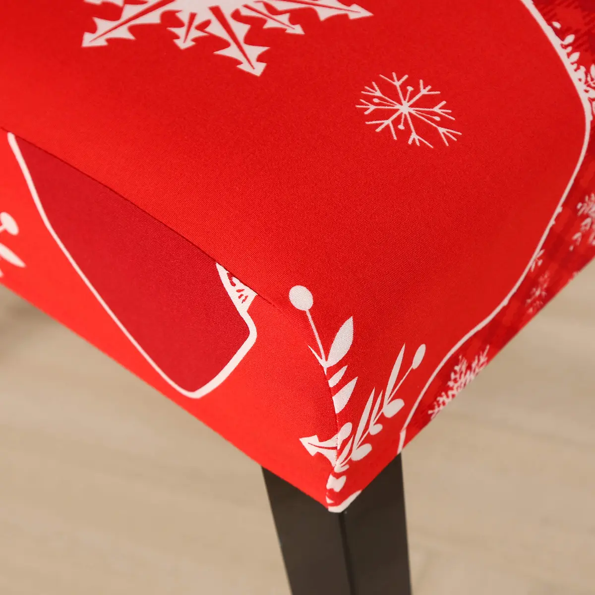 Ogrmar 4PCS Stretch Removable Washable Dining Chair Protector Slipcovers Christmas Decoration/Home Decor (17.7-25.6 inch Back Height) - view 4