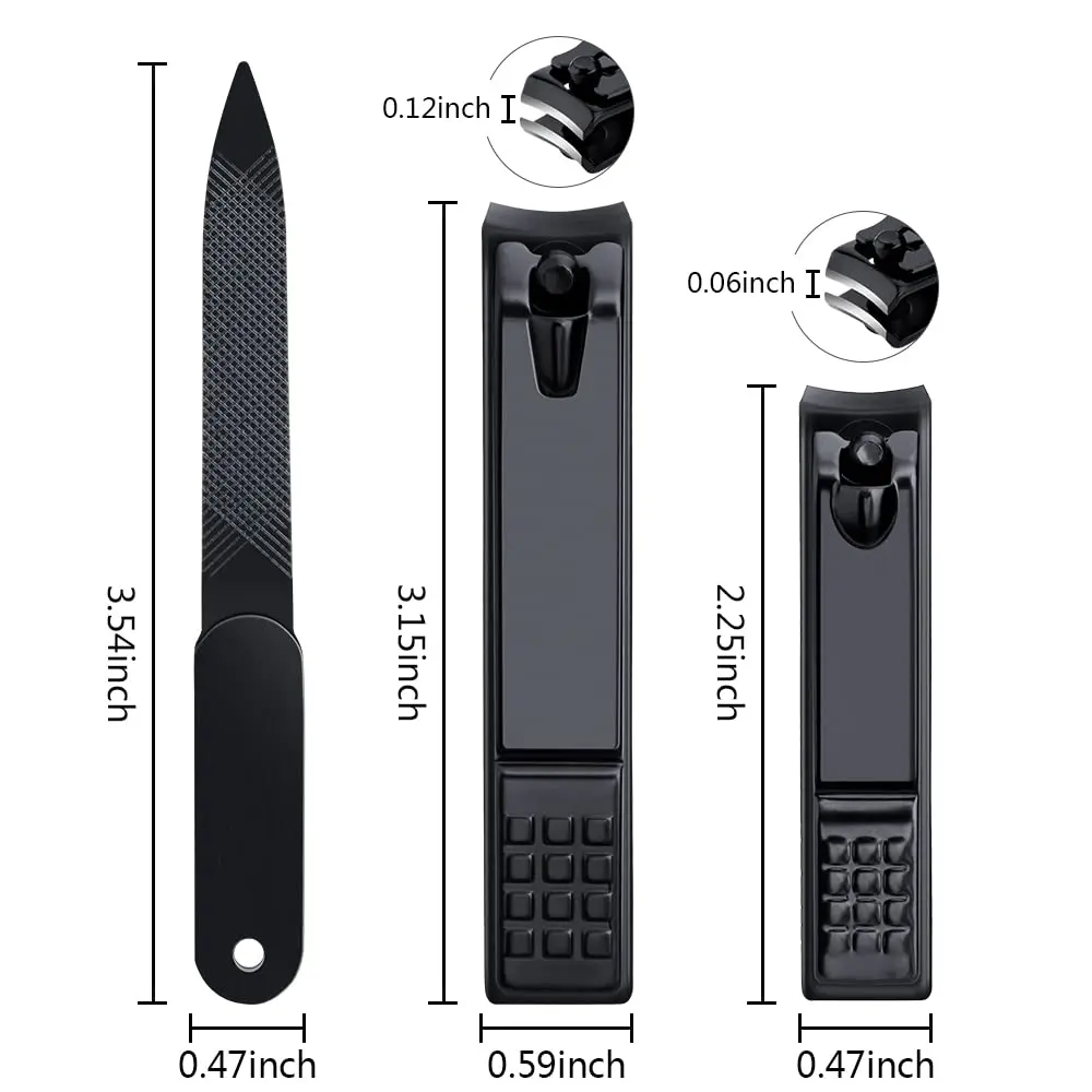 Adulahi Nail Clippers Set 3PCS | Stainless Steel, Curved Blades, Leather Case - view 6
