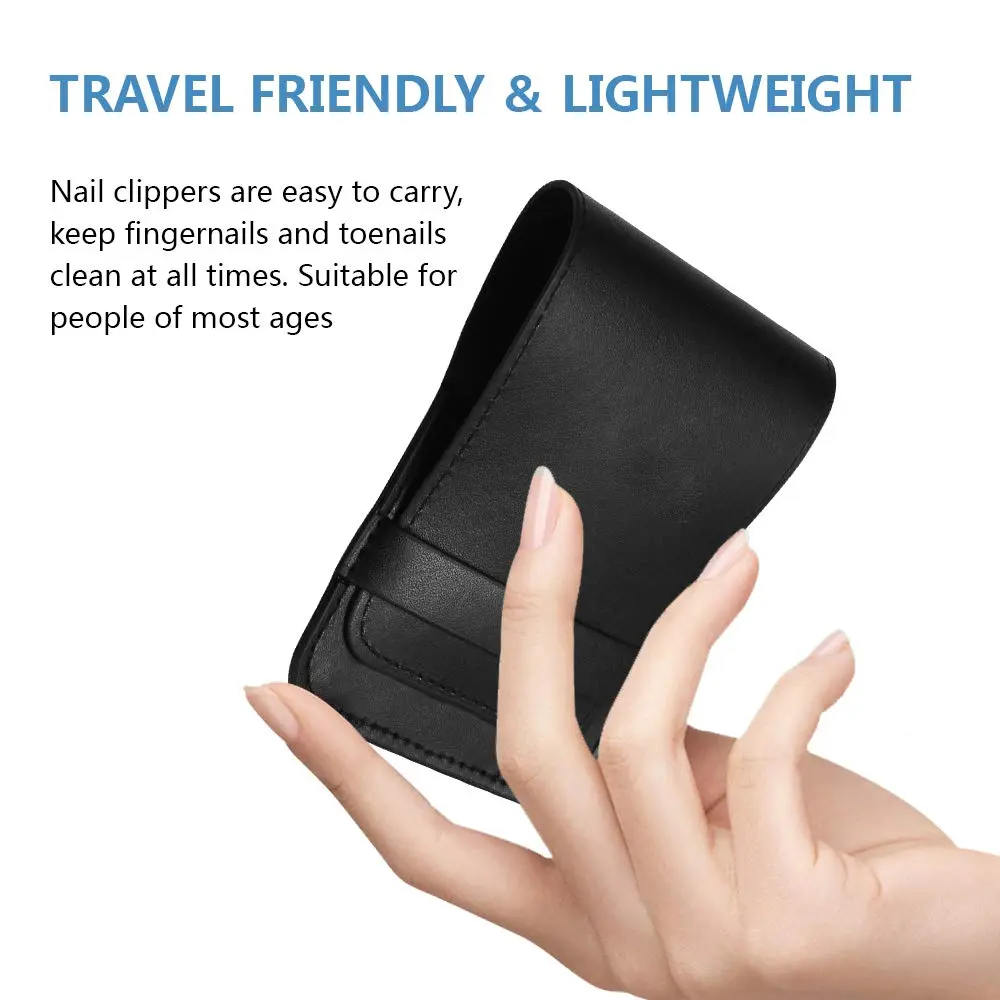 Adulahi Nail Clippers Set 3PCS | Stainless Steel, Curved Blades, Leather Case - view 7