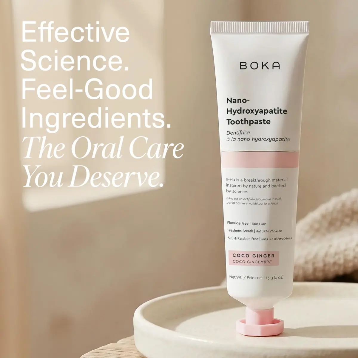 Boka Coco Ginger Toothpaste - Fluoride Free Nano Hydroxyapatite Toothpaste 118ml (4 Oz) | Enamel Care for Sensitive Teeth - view 7