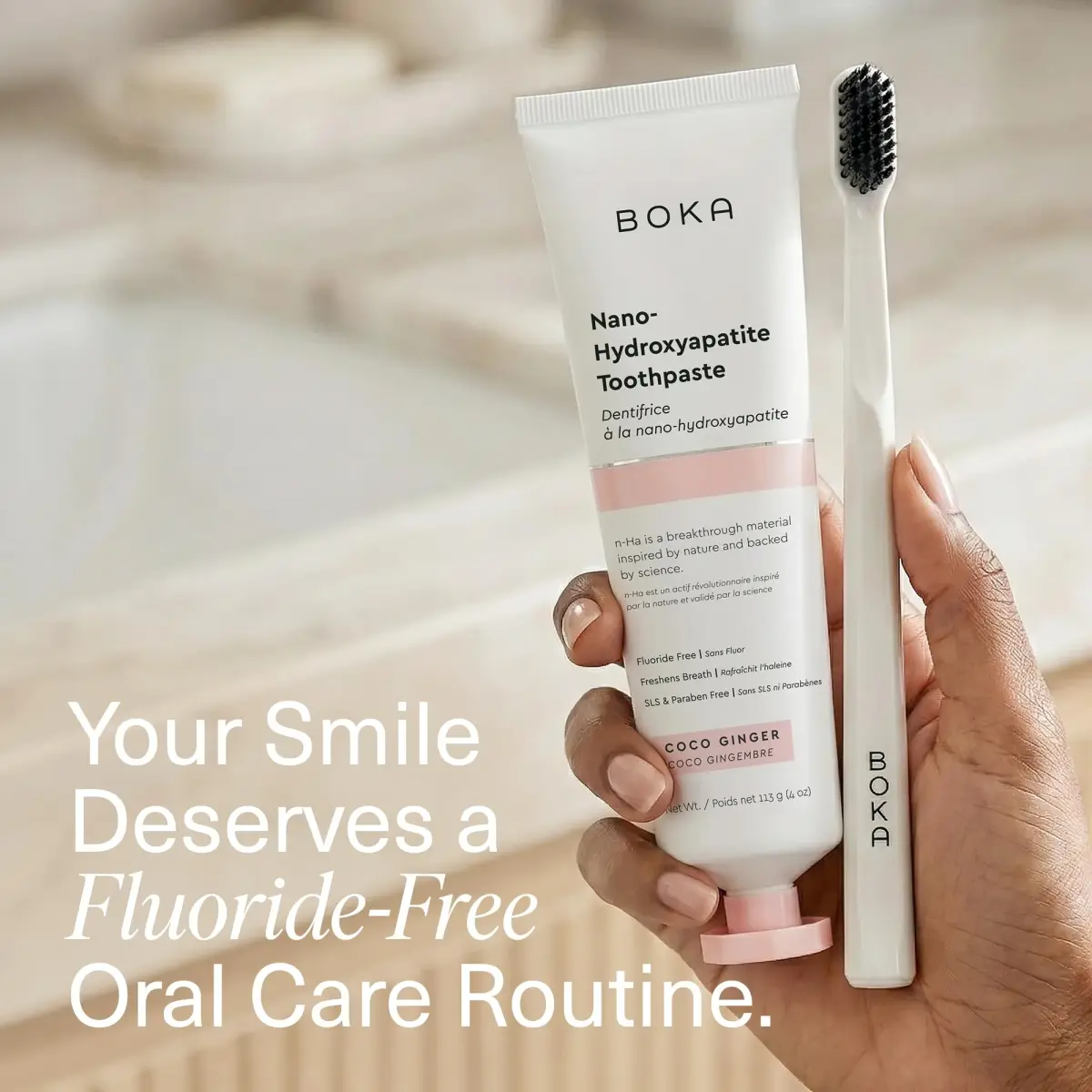Boka Coco Ginger Toothpaste - Fluoride Free Nano Hydroxyapatite Toothpaste 118ml (4 Oz) | Enamel Care for Sensitive Teeth - view 3