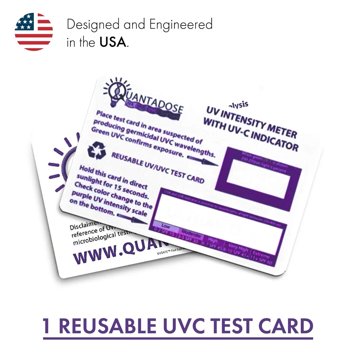 QuantaDose UVC Light Test Card with Wavelength Indicator & Photochromic UV Intensity Test | 1 Card - view 7