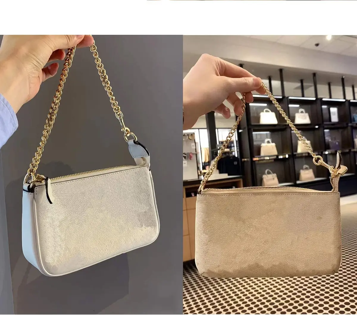 OAikor Iron Flat Antique Gold Purse Chain Strap 120 cm (47") | Durable Metal Bag Chain for Handbags - view 6