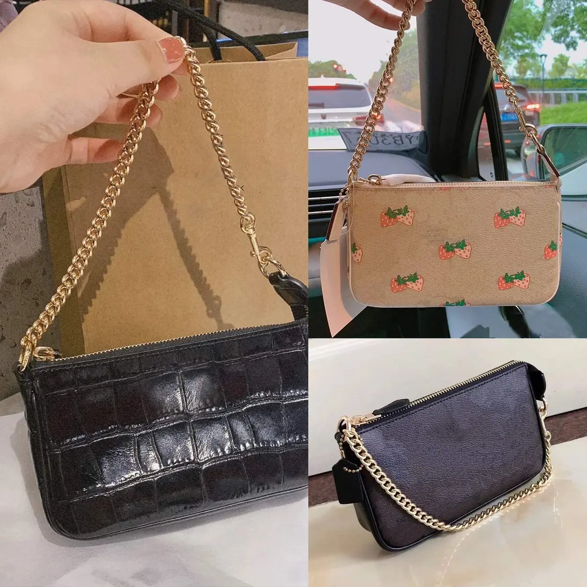 OAikor Iron Flat Antique Gold Purse Chain Strap 120 cm (47") | Durable Metal Bag Chain for Handbags - view 7