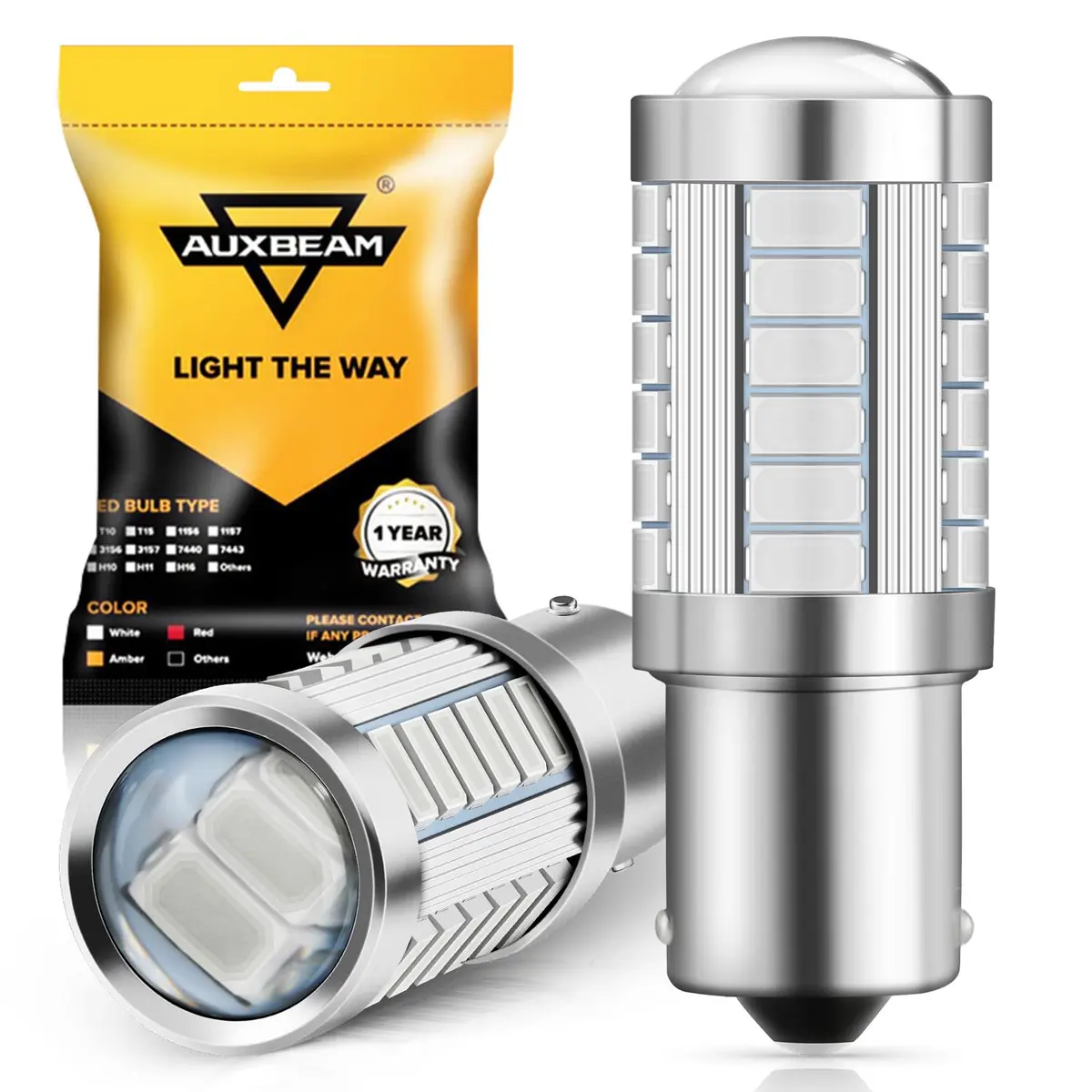 Auxbeam 1156 Brake Bulbs Red | Ultra Bright 4000LM, 30,000H Long Life, Plug & Play - main product image