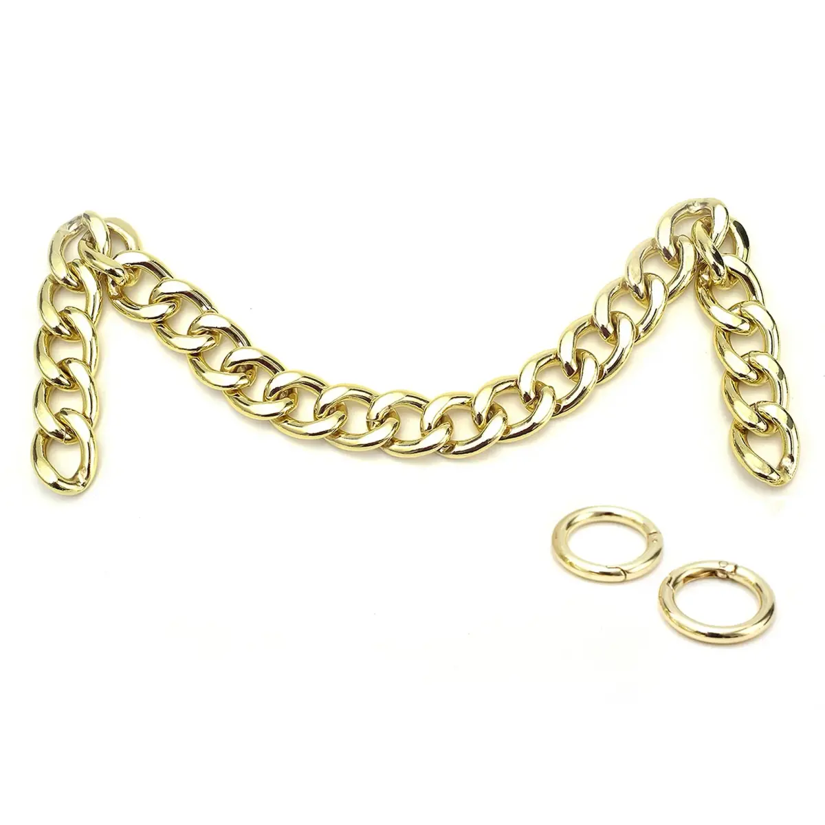 Xiazw Heavy Chunky Aluminum Metal Purse Handle Bag Chains 62cm (24.6") | Punk Design for Handbags & Crossbody Bags - main product image
