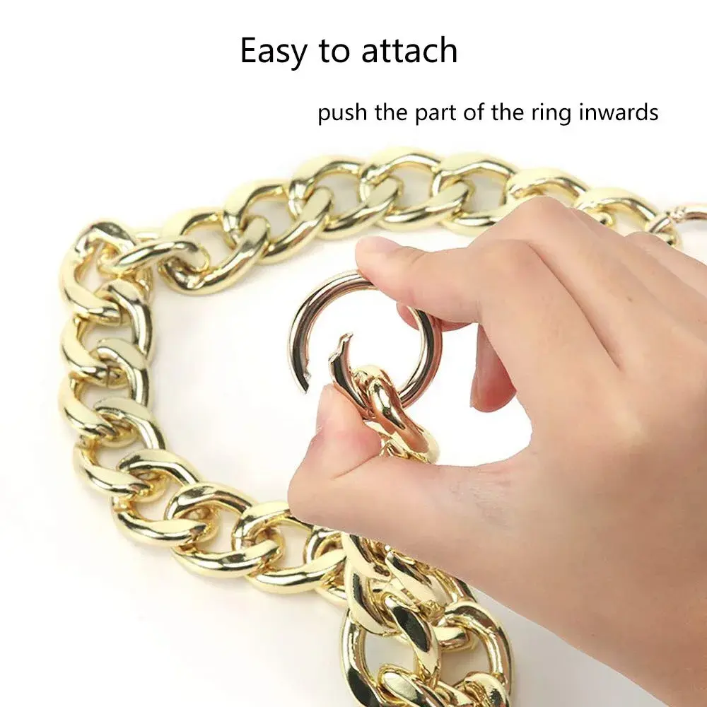 Xiazw Heavy Chunky Aluminum Metal Purse Handle Bag Chains 62cm (24.6") | Punk Design for Handbags & Crossbody Bags - view 5