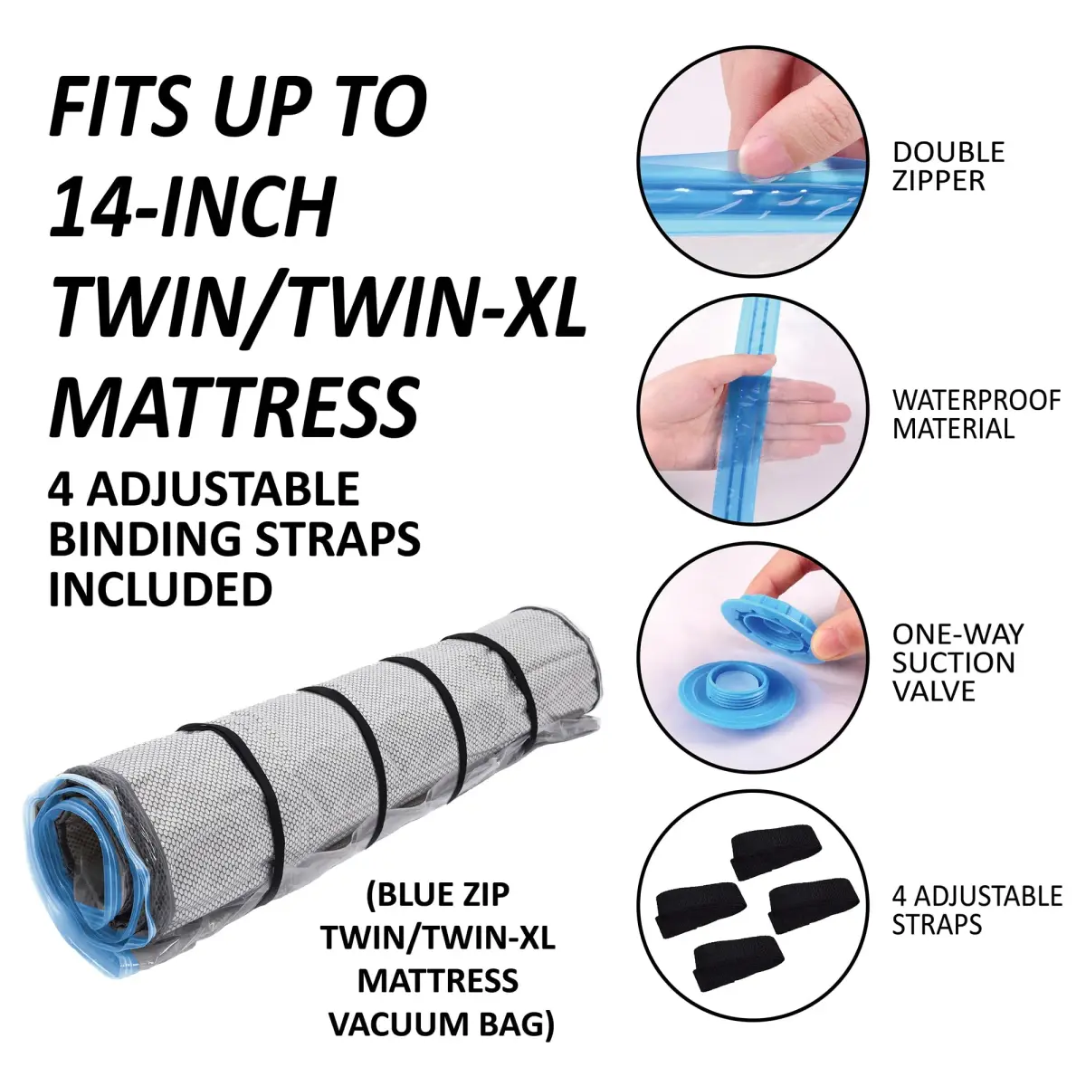 Storage Logic Mattress Vacuum Bag for Twin/Twin-XL Foam Mattresses | Compresses for Easy Moving & Storage - view 3