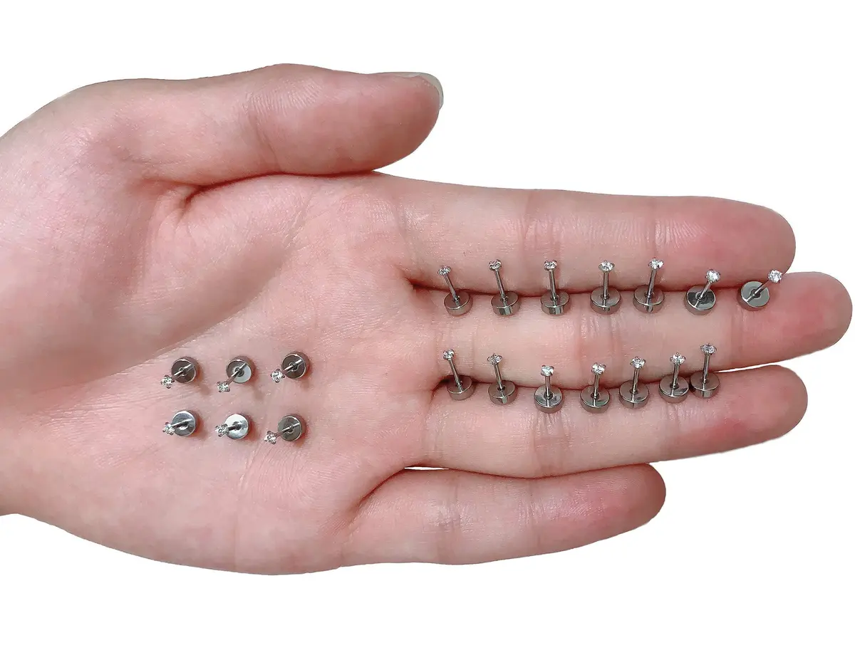 Tornito Tiny Cartilage Earrings 20G Stainless Steel Small Round CZ Set for Men Women | 10 Pairs - view 7