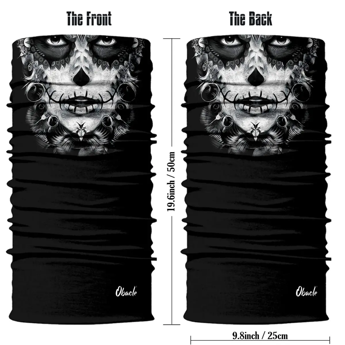 Obacle Skull Face Mask - Gray White Face Tear Lips Design for Dust, Wind & UV Protection - view 3