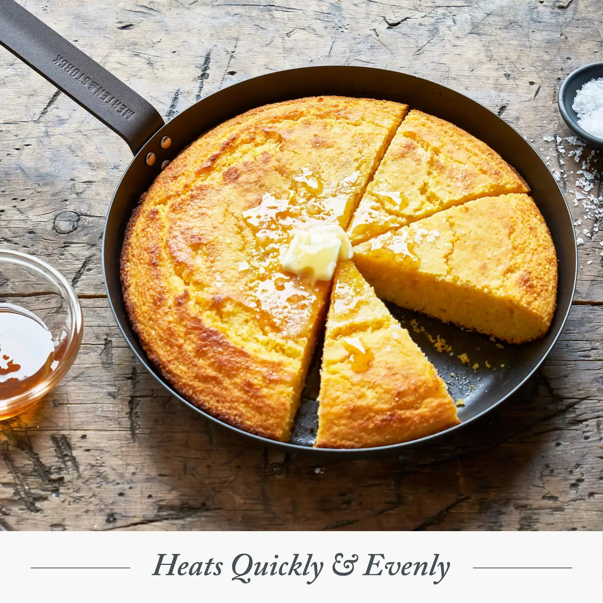 Merten & Storck Pre-Seasoned Carbon Steel 12" Frying Pan Skillet | Lightweight, Durable, Oven Safe, Induction Ready - view 5