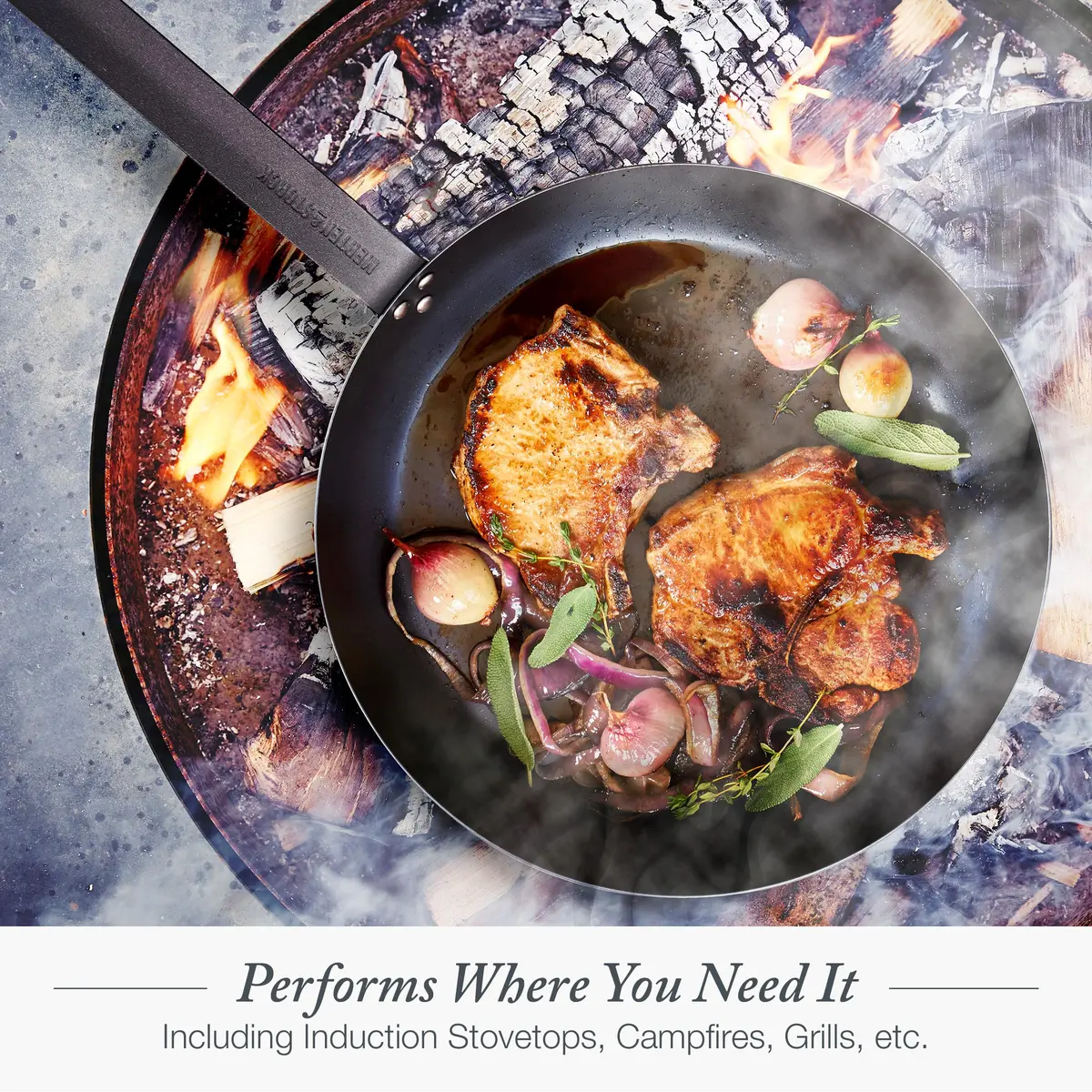 Merten & Storck Pre-Seasoned Carbon Steel 12" Frying Pan Skillet | Lightweight, Durable, Oven Safe, Induction Ready - view 2