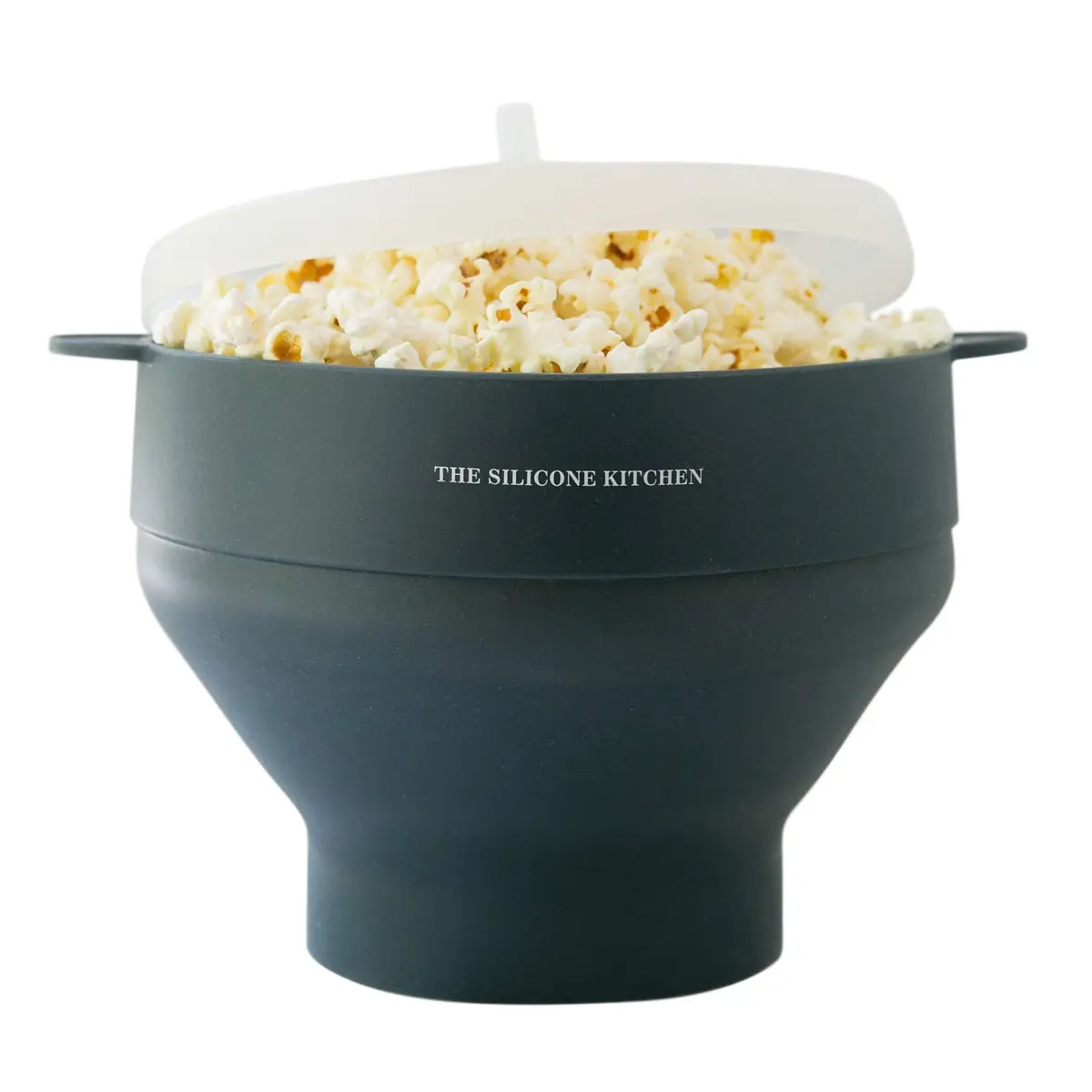 The Silicone Kitchen Silicone Microwave Popcorn Maker Collapsible Bowl | Non-Toxic, Dishwasher Safe, Dark Blue - main product image