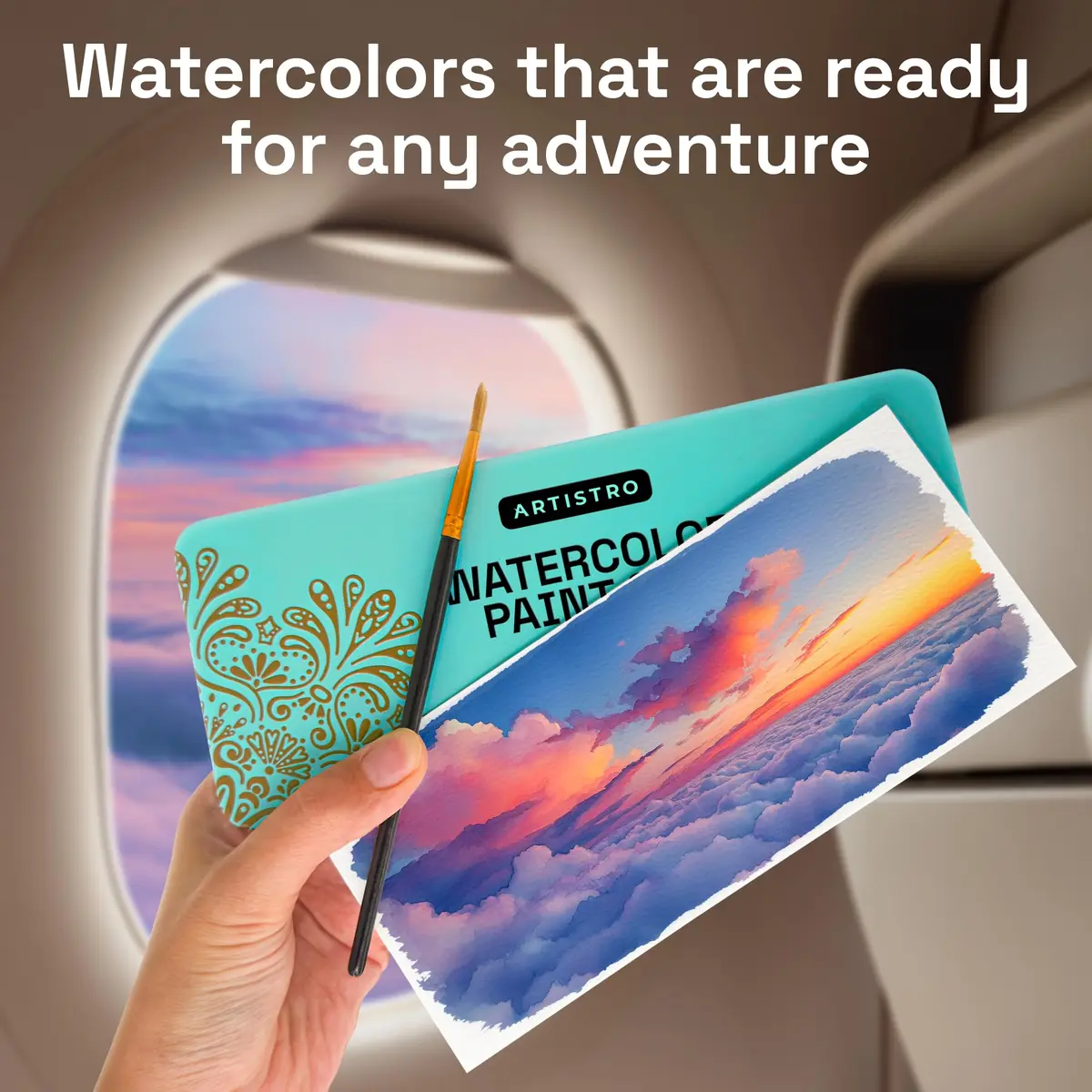 ARTISTRO Vivid Watercolor Paint Set with Palette & Brush Pens | High-Quality Artist Watercolors (70-120 chars) - view 5