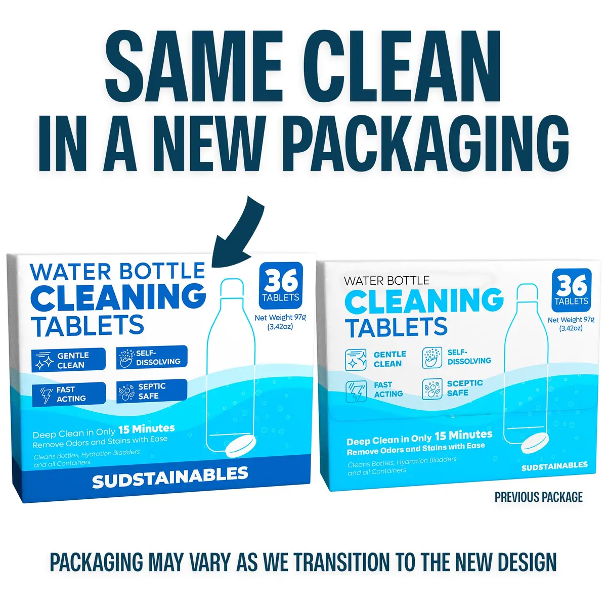 Sudstainables Water Bottle Cleaning Tablets 36 Count | Cleans Reusable Bottles, Tumblers, Flasks and Hydration Packs - view 7