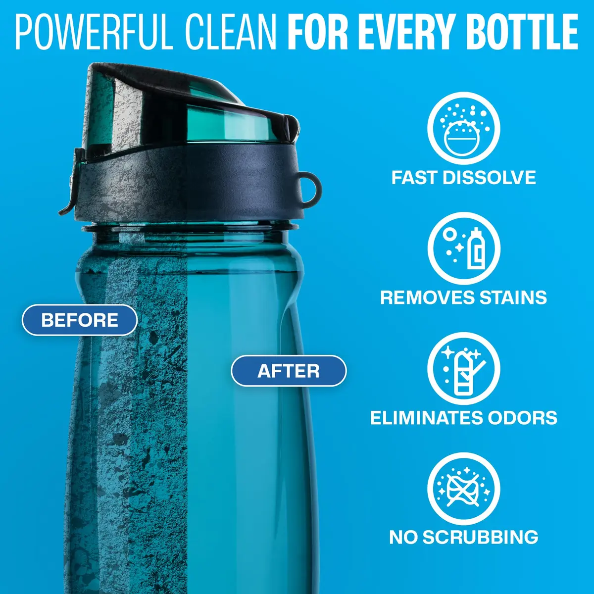 Sudstainables Water Bottle Cleaning Tablets 36 Count | Cleans Reusable Bottles, Tumblers, Flasks and Hydration Packs - view 2