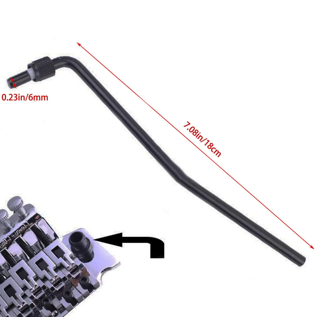 LGEGE 6mm Double Tremolo Arm | Black Guitar Whammy Bar for Floyd Rose System - view 4