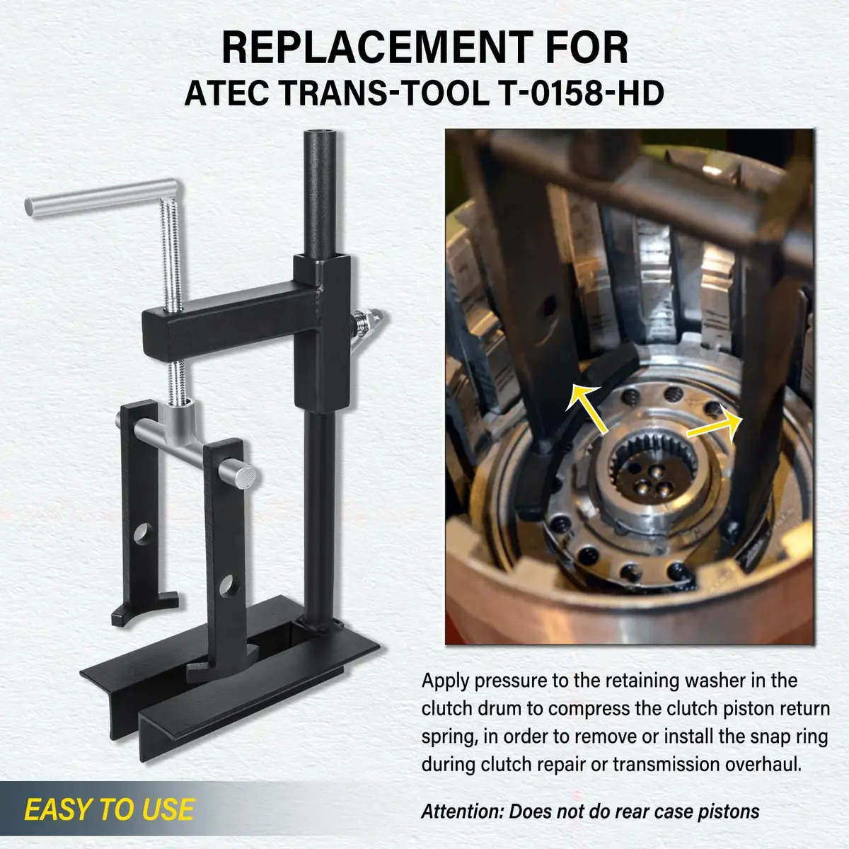 Bonbo T-0158 Universal Clutch Drum Spring Compressor Heavy Duty Steel | Adjustable Deep Drum Tool - view 4