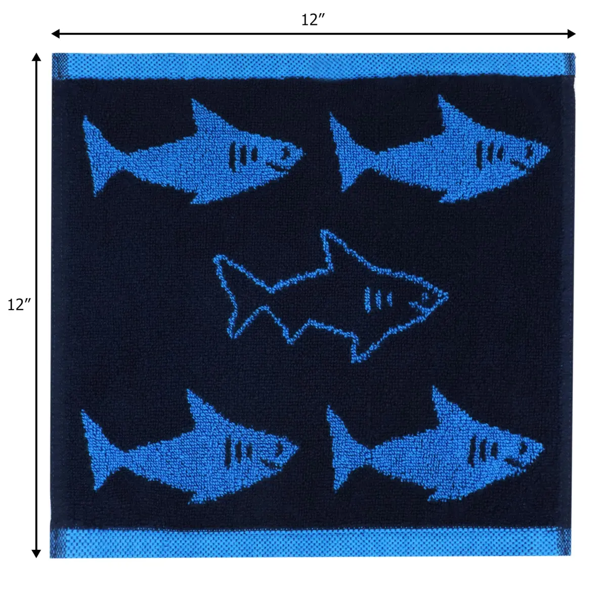 ORIGINAL KIDS Navy Blue Wash Cloth Set of 12 | 30cm x 30cm (12x12 Inch) 100% Cotton - view 6