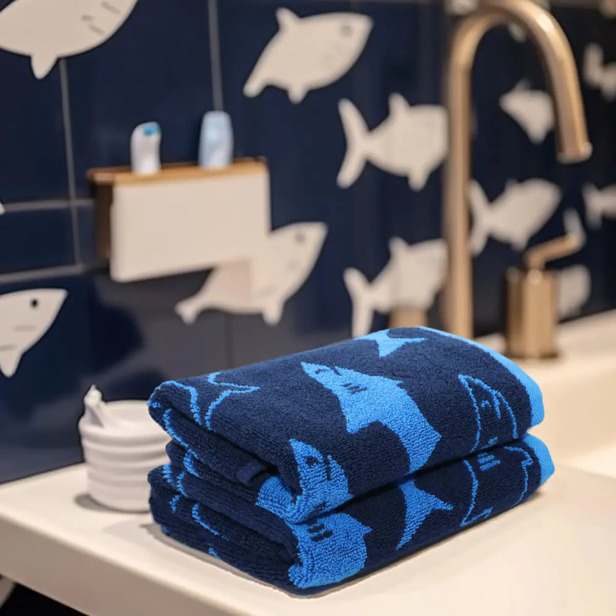 ORIGINAL KIDS Navy Blue Wash Cloth Set of 12 | 30cm x 30cm (12x12 Inch) 100% Cotton - view 4